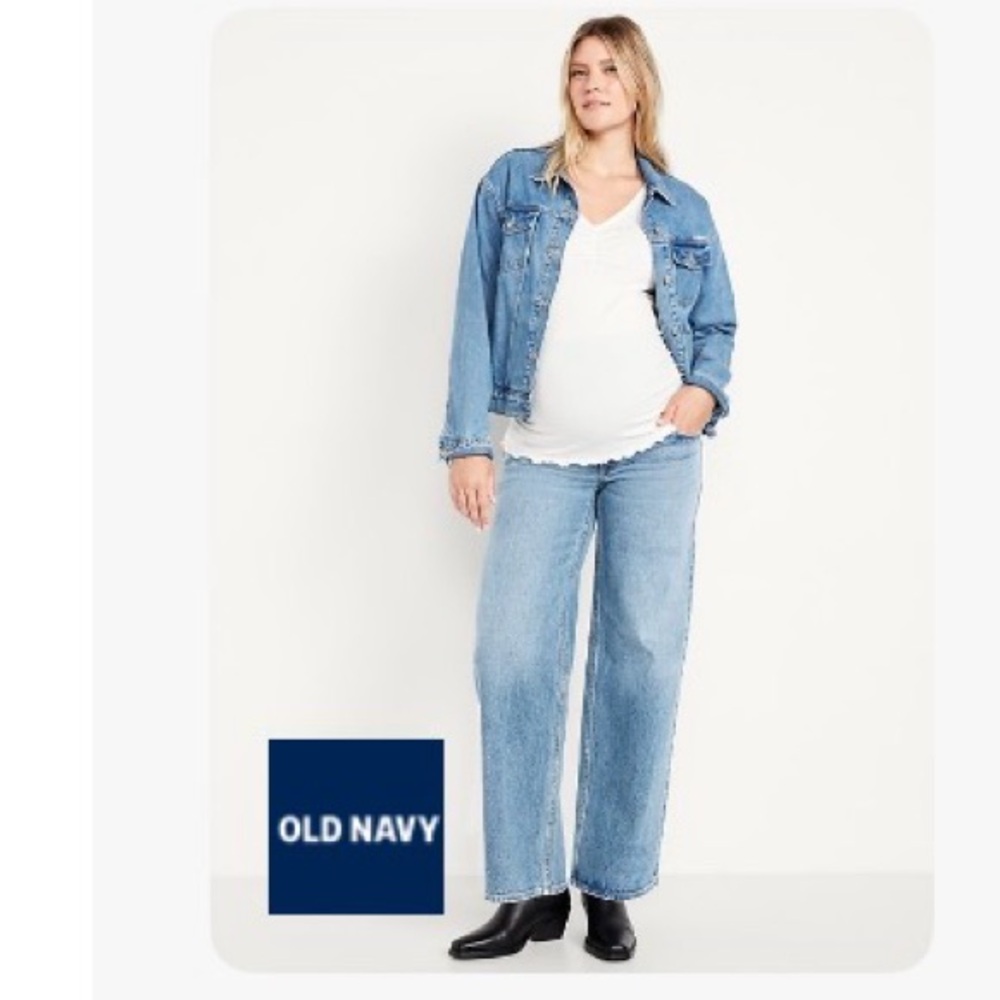 Maternity High-Waisted Full-Panel Wide Leg Jeans